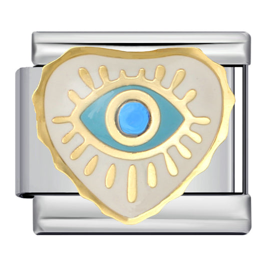 Coeur avec oeil bleu. Argent