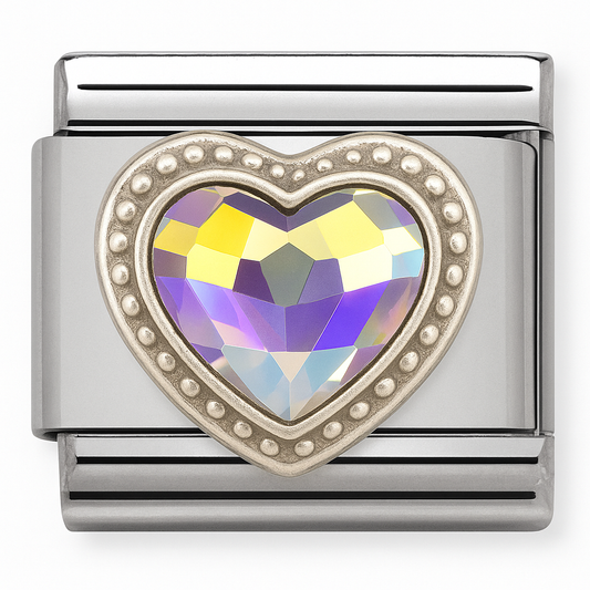 Coeur en cristal. Argent
