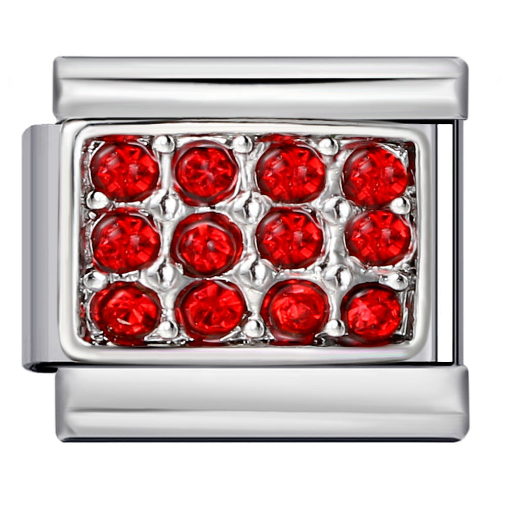 Plaque d'argent avec pierres rouge